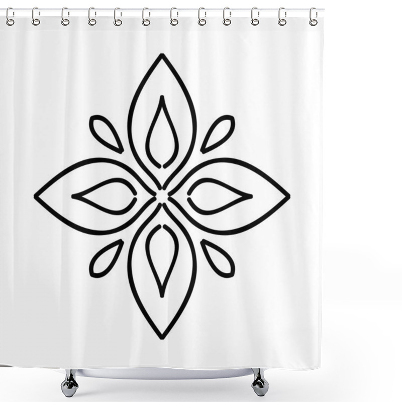 Personality  Isolated Abstract Floral Pattern. Vector Illustration Shower Curtains