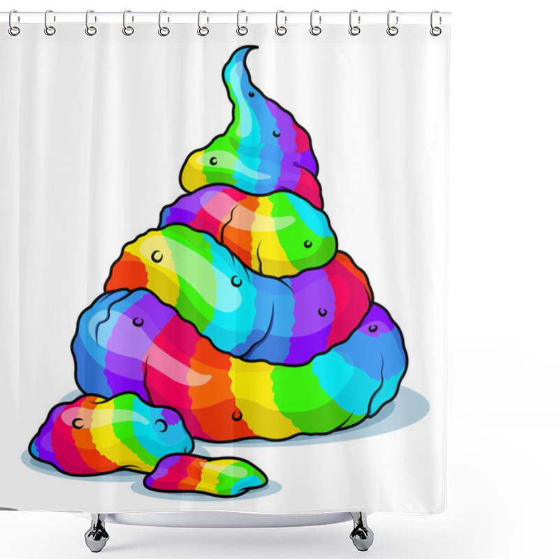 Personality  Cute Unicorn Poop Shower Curtains