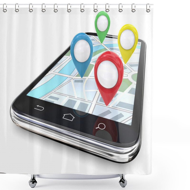 Personality  Smartphone GPS Pointers. Shower Curtains