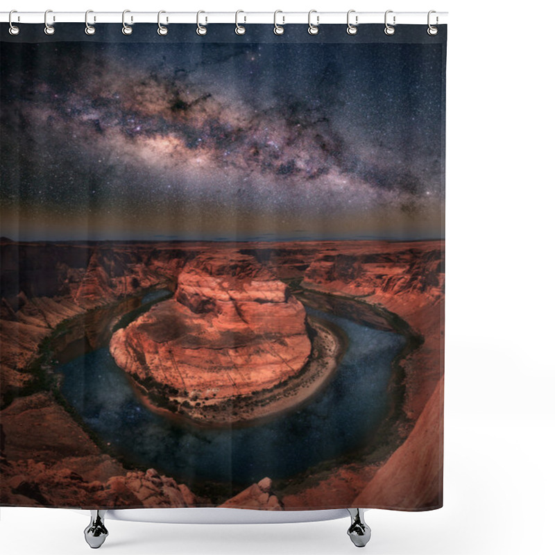 Personality  Horseshoe Bend With Milkyway Shower Curtains