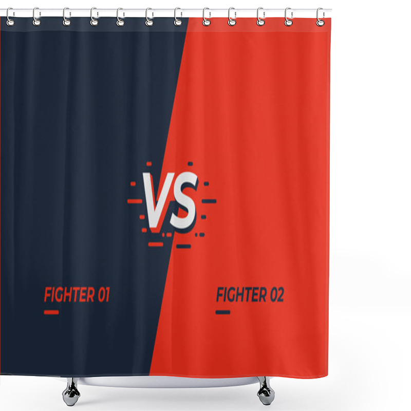 Personality  Versus Screen Design. Battle Headline Template. Fllat Modern Design. Illustration Shower Curtains