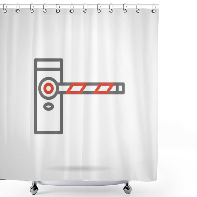 Personality  Classic Road Barrier Black Line Vector Icon Shower Curtains