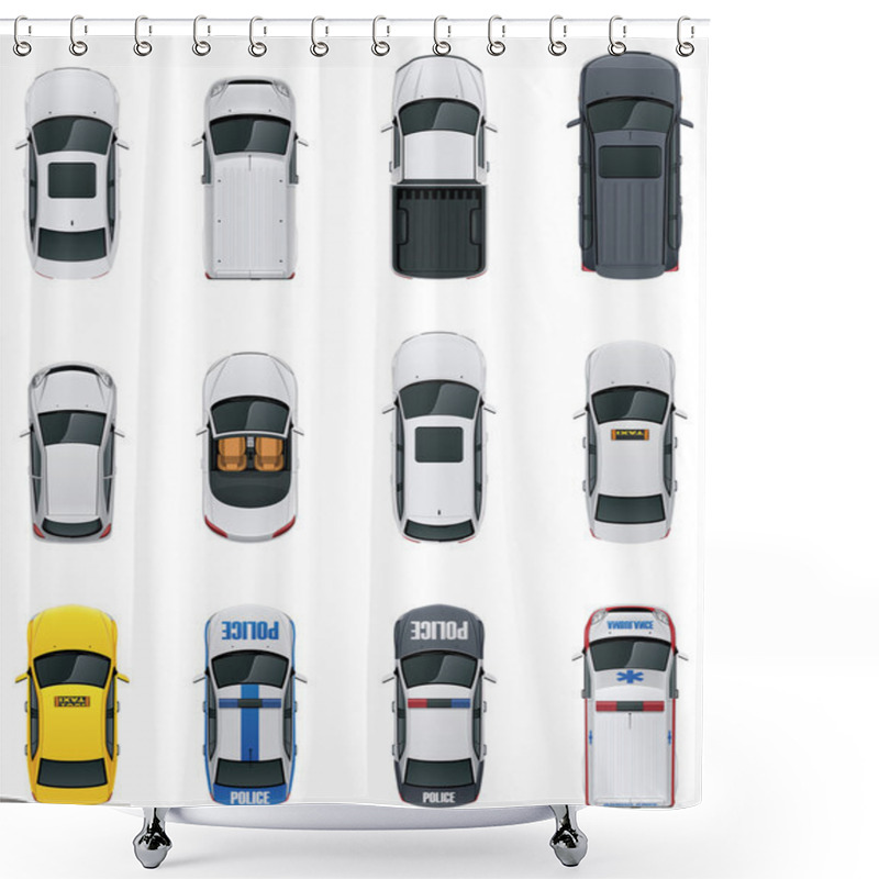 Personality  Vector Cars Set Shower Curtains