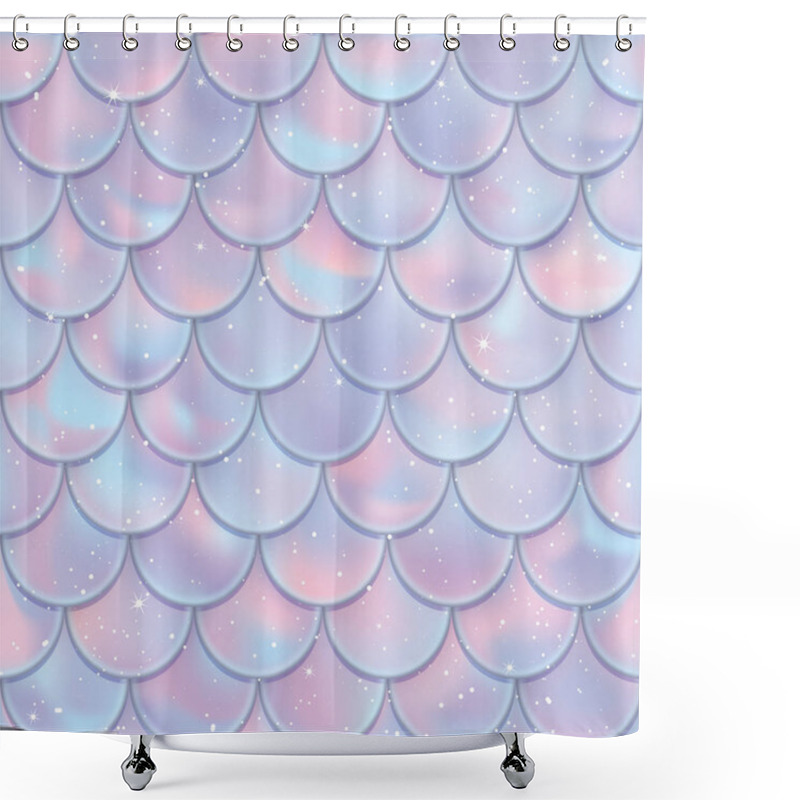 Personality  Fish Scales Seamless Pattern. Mermaid Tail Texture. Vector Illustration Shower Curtains