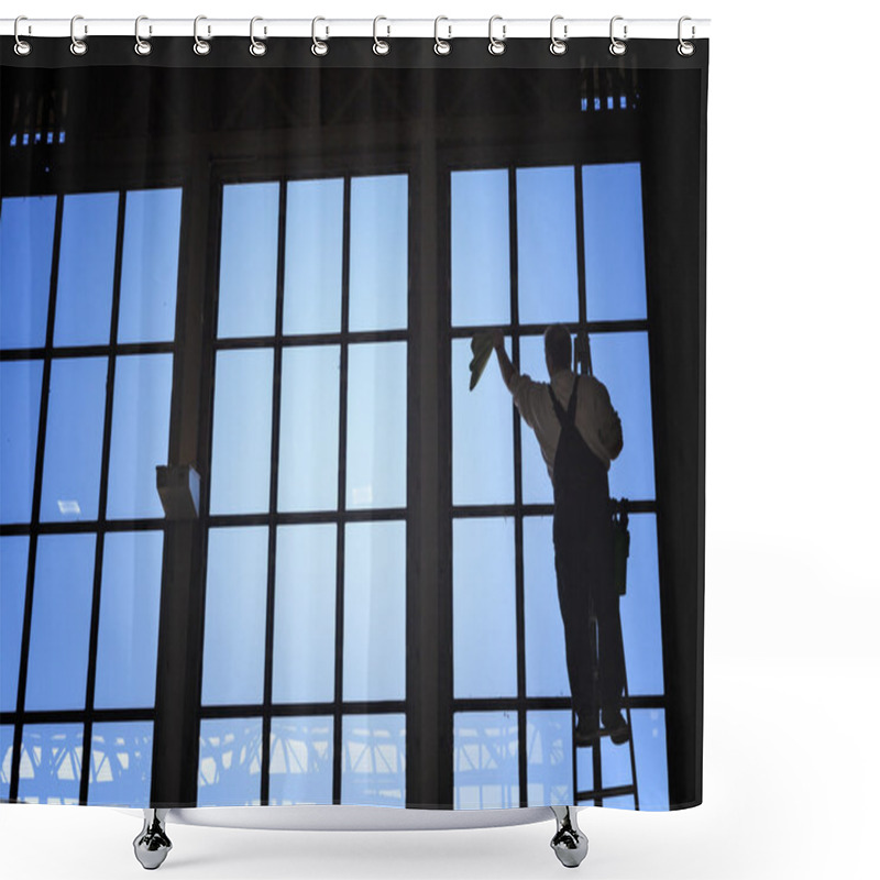 Personality  Window Cleaner Shower Curtains