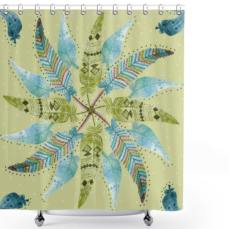 Personality  003-FEATHERS C05 PAT-05 Shower Curtains