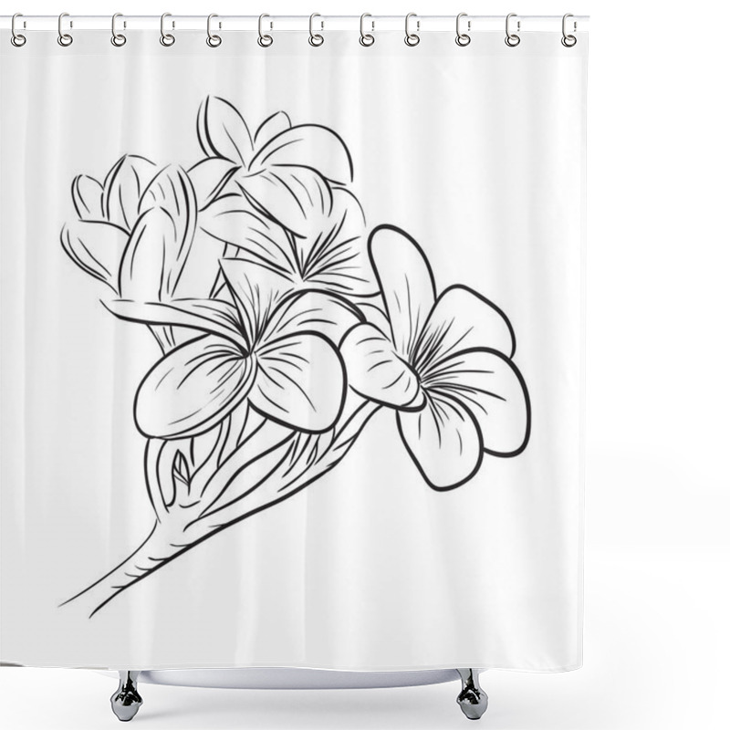 Personality  Plumeria Frangipani Tropical Flower Icon Shower Curtains