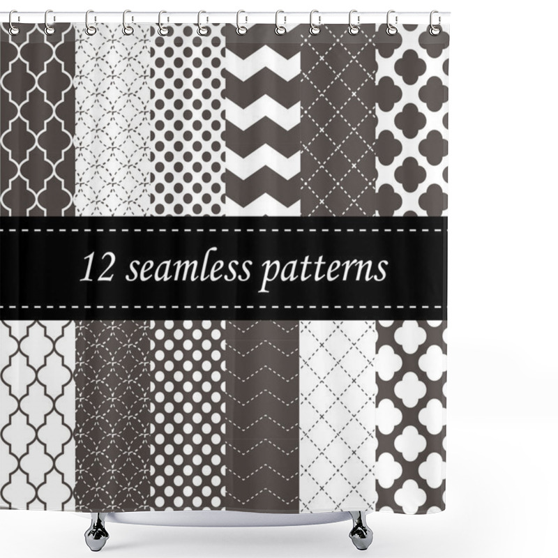 Personality  Twelve Seamless Geometric Patterns Shower Curtains