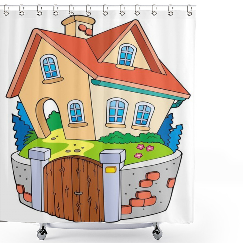 Personality  Cartoon Family House Shower Curtains