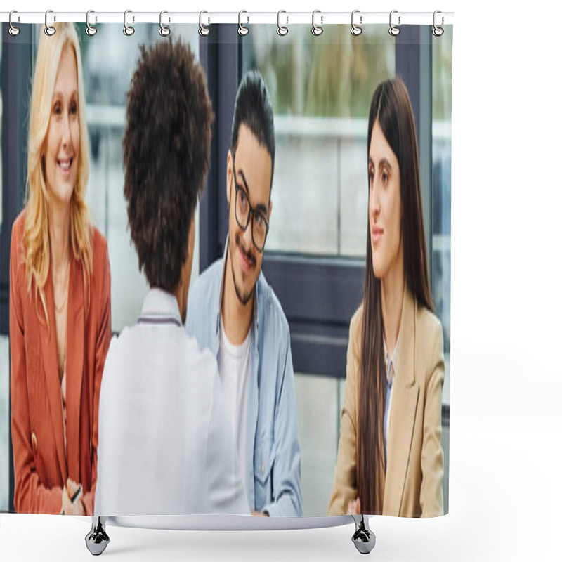 Personality  Job Seekers Engage In A Collaborative Meeting In A Conference Room. Shower Curtains