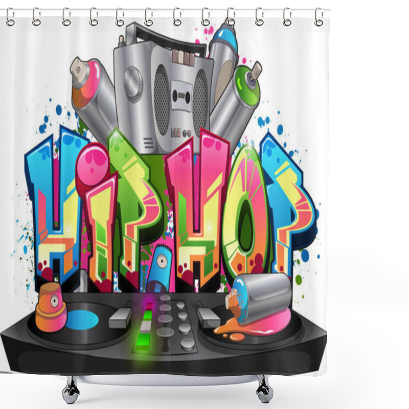 Personality  A Cool Name Design In Genuine Wildstyle Graffiti Art Style. Hip Hop Shower Curtains