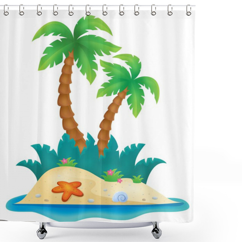 Personality  Tropical Island Theme Image 1 Shower Curtains