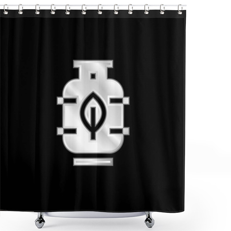 Personality  Biogas Silver Plated Metallic Icon Shower Curtains