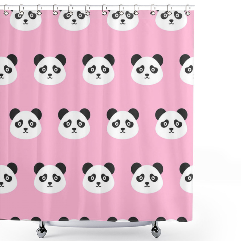 Personality  Panda Heads Seamless Pattern Shower Curtains