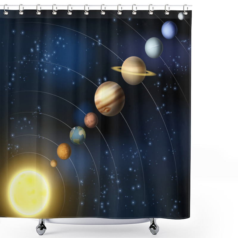 Personality  Solar System From Space Shower Curtains