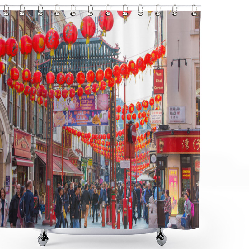 Personality  China Town Is Decorated By Chinese Lanterns, London. UK Shower Curtains