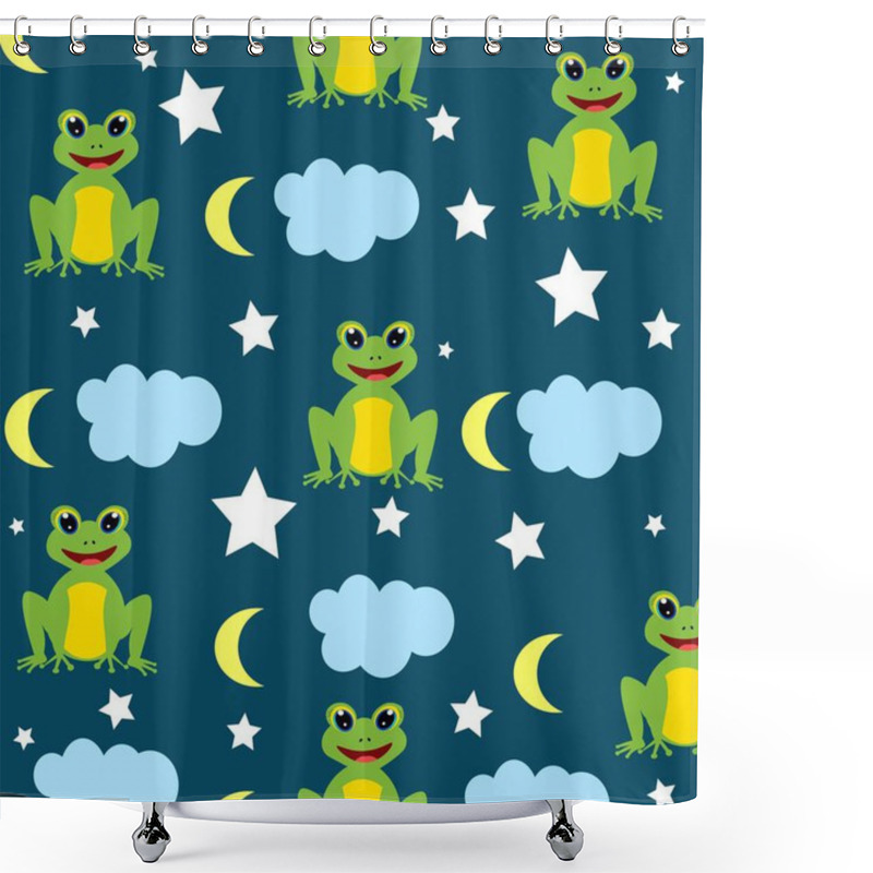 Personality  Cute Frog Illustration Pattern Nursery Decor Shower Curtains