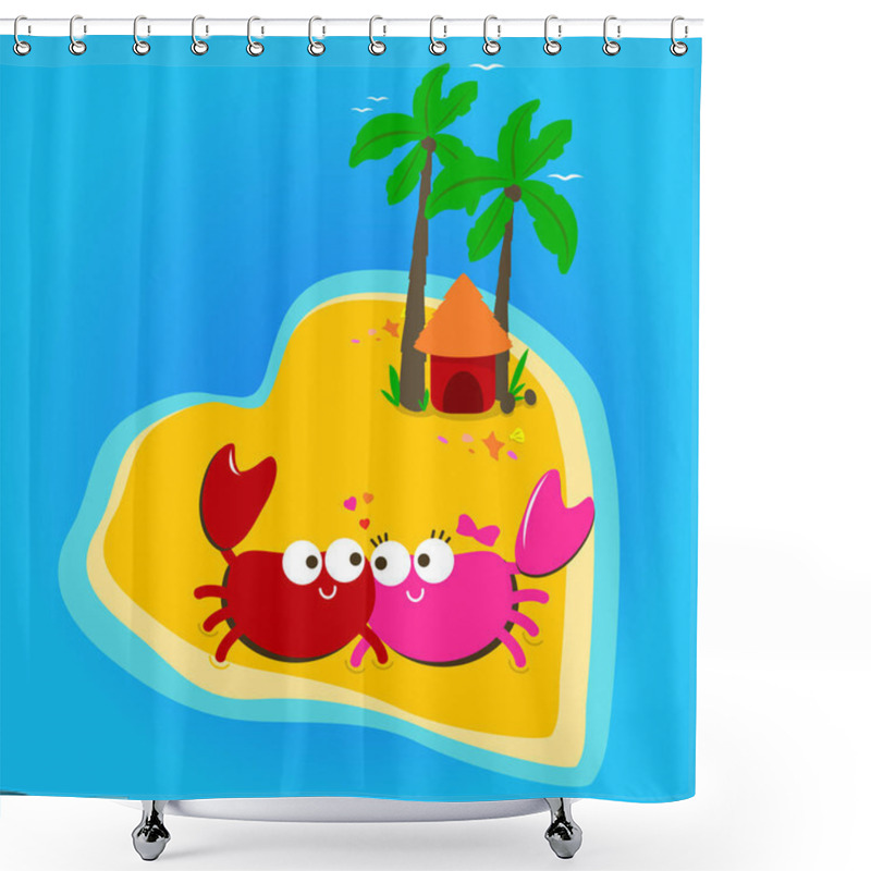 Personality  Crabs On The Beach Shower Curtains