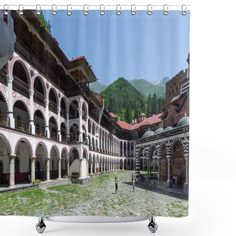 Personality  RILA MONASTERY, BULGARIA - JUNE 24, 2021: Orthodox Monastery Of Saint Ivan (John) Of Rila (Rila Monastery), Kyustendil Region, Bulgaria Shower Curtains