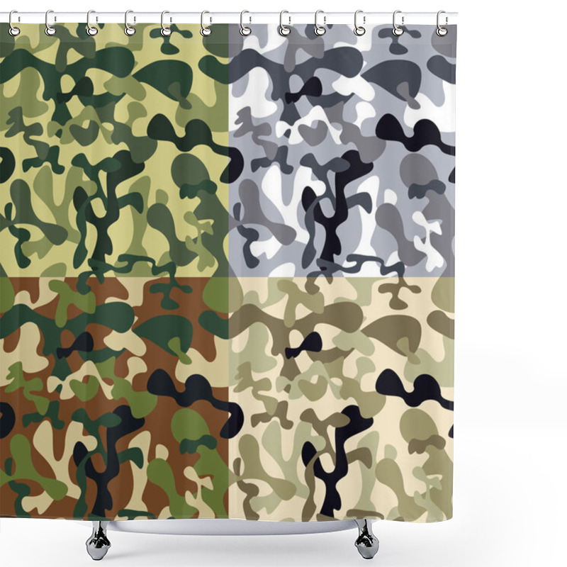 Personality  Camouflage Vector Pattern Shower Curtains