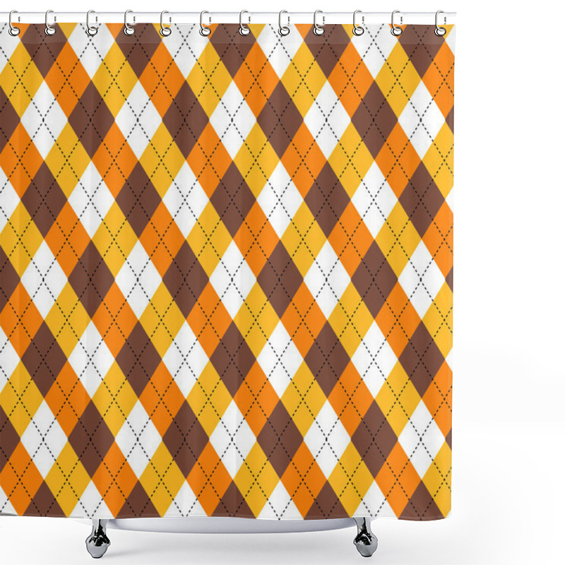 Personality  Autumn Argyle Pattern Shower Curtains