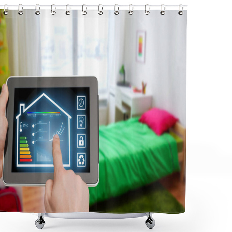 Personality  Tablet Pc With Smart Home Settings On Screen Shower Curtains