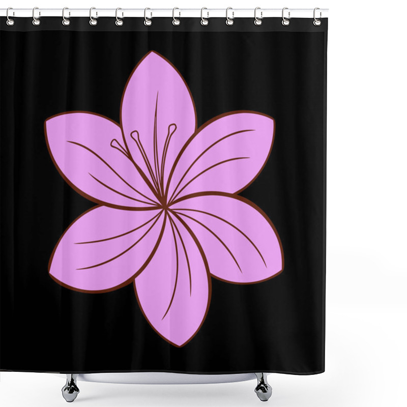 Personality  A Stylized, Outlined, Lavender Flower With Intricate Detailing. Shower Curtains