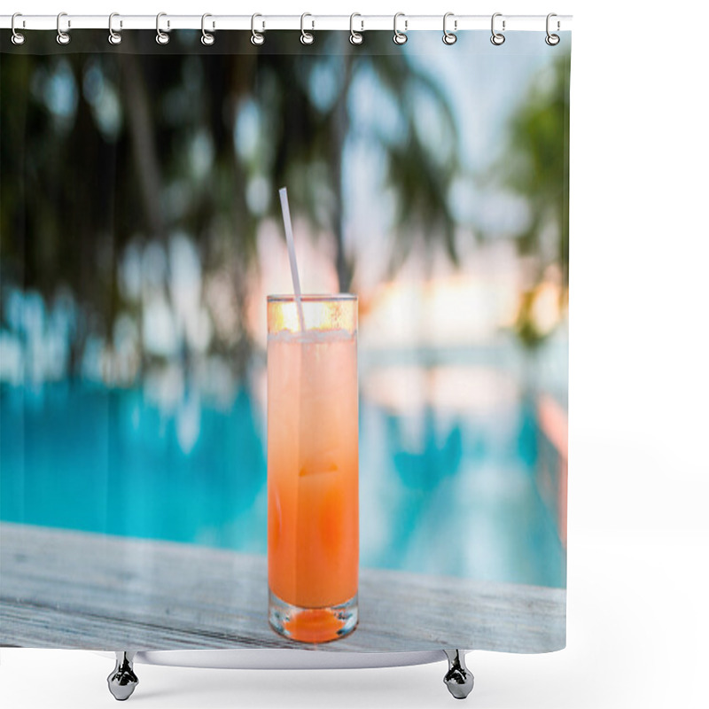 Personality  Cocktail Drink On Tropical Beach Shower Curtains