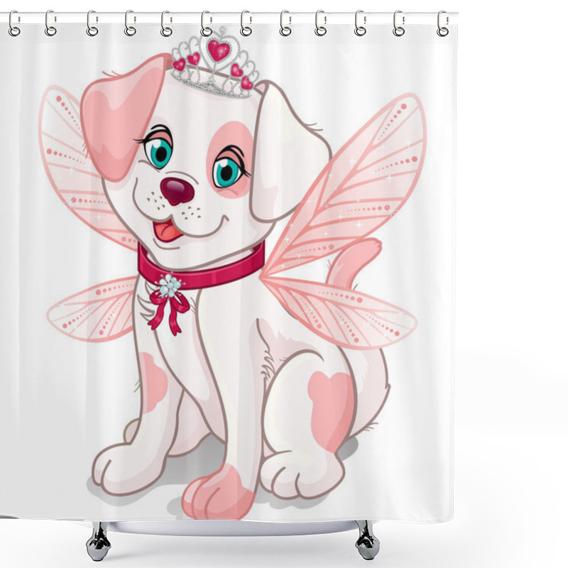 Personality  Pink Dog Sitting Shower Curtains