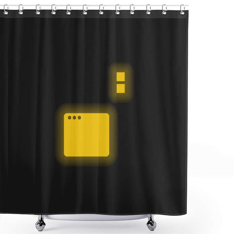 Personality  Application Window Yellow Glowing Neon Icon Shower Curtains