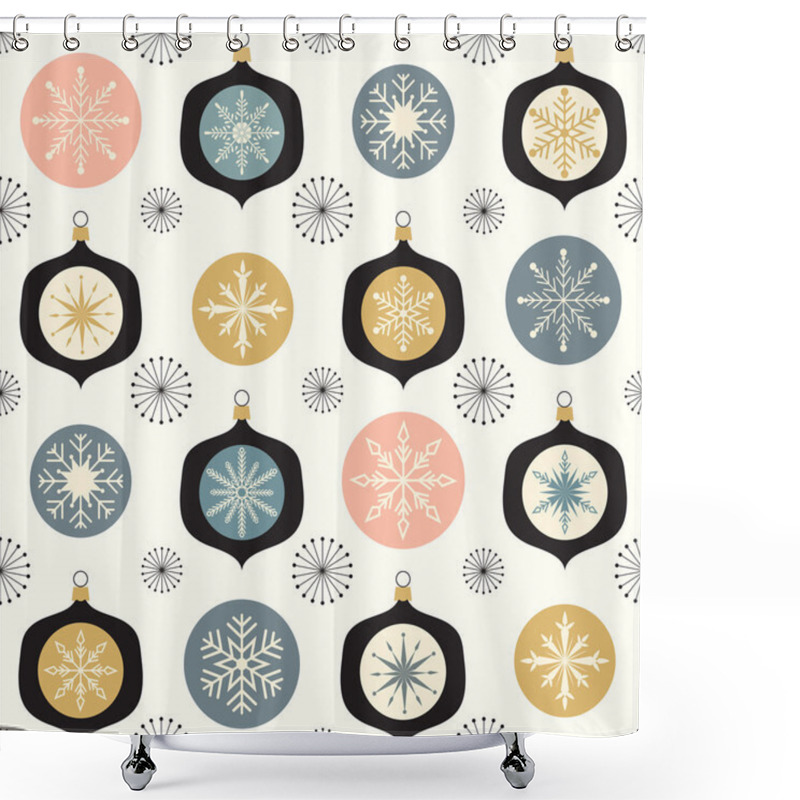 Personality  Christmas Pattern With Decorations Shower Curtains