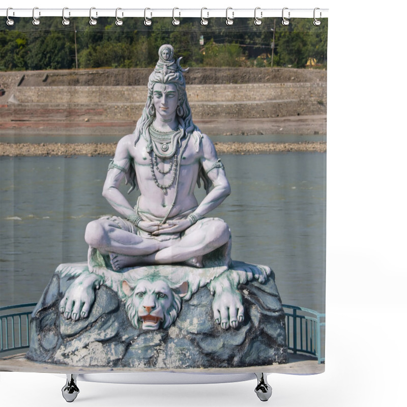 Personality  Shiva Statue In Rishikesh, India Shower Curtains