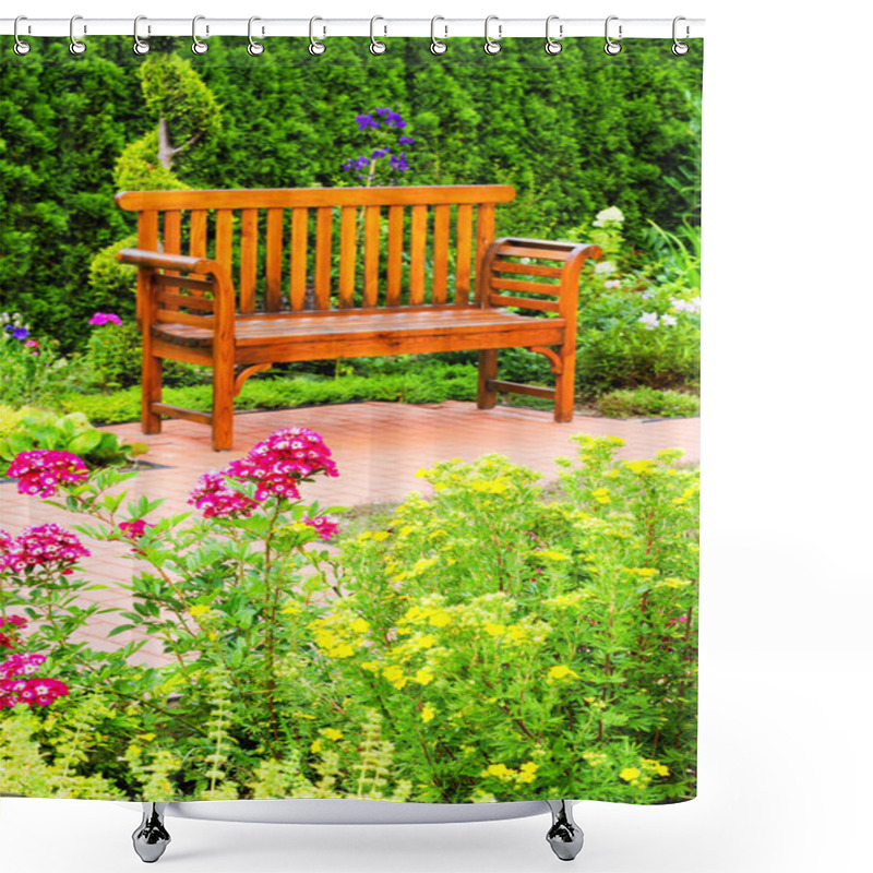 Personality  Bench In A Park Shower Curtains