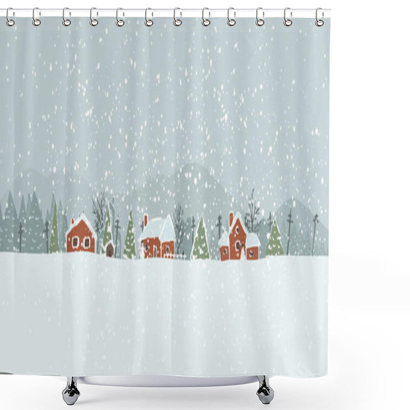 Personality  Winter In The Town Shower Curtains