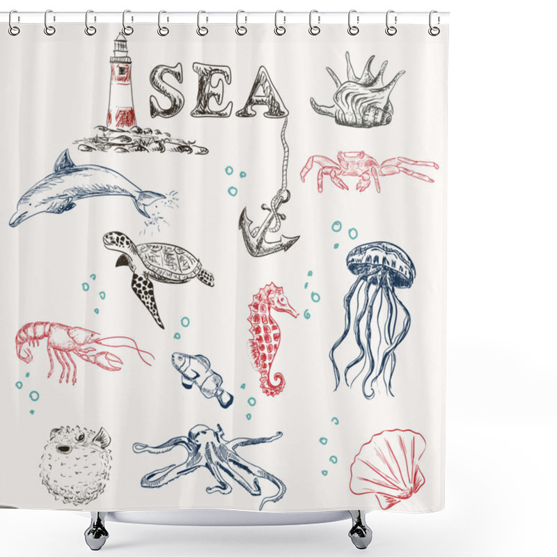 Personality  Sea Travel Set Shower Curtains