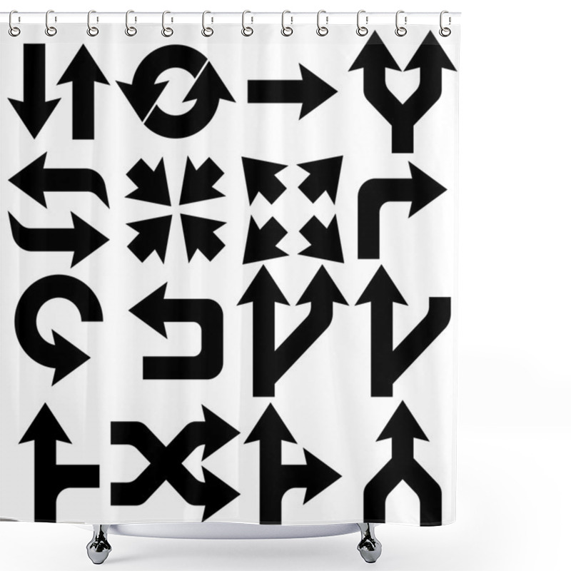 Personality  Arrows Icons Set Shower Curtains