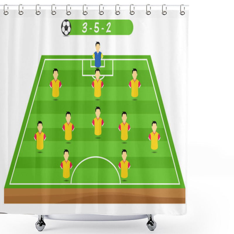 Personality  Football Tactics And Strategy - Popular Team Formation. Shower Curtains