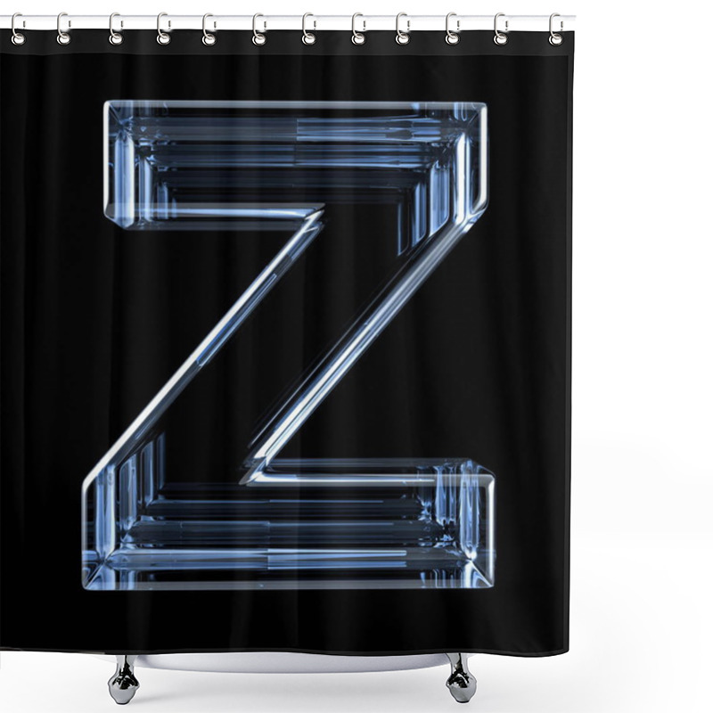 Personality  Transparent X-ray Letter Z. 3D Render Illustration On Black Background Shower Curtains