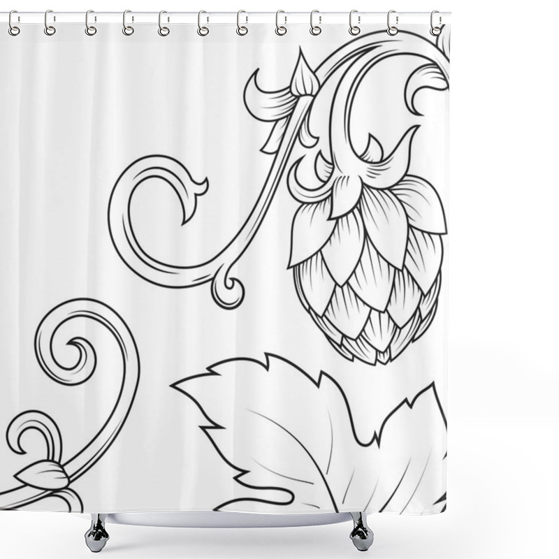 Personality  Hops Ornament Vector Illustration Shower Curtains