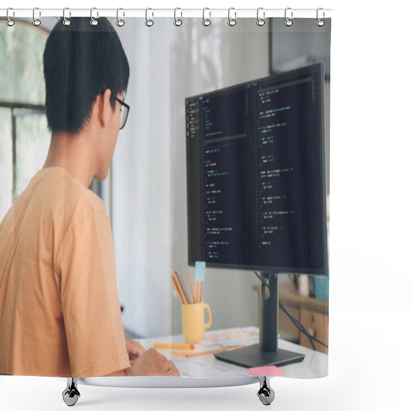 Personality  Programmers And Developer Teams Are Coding And Developing Software. Shower Curtains