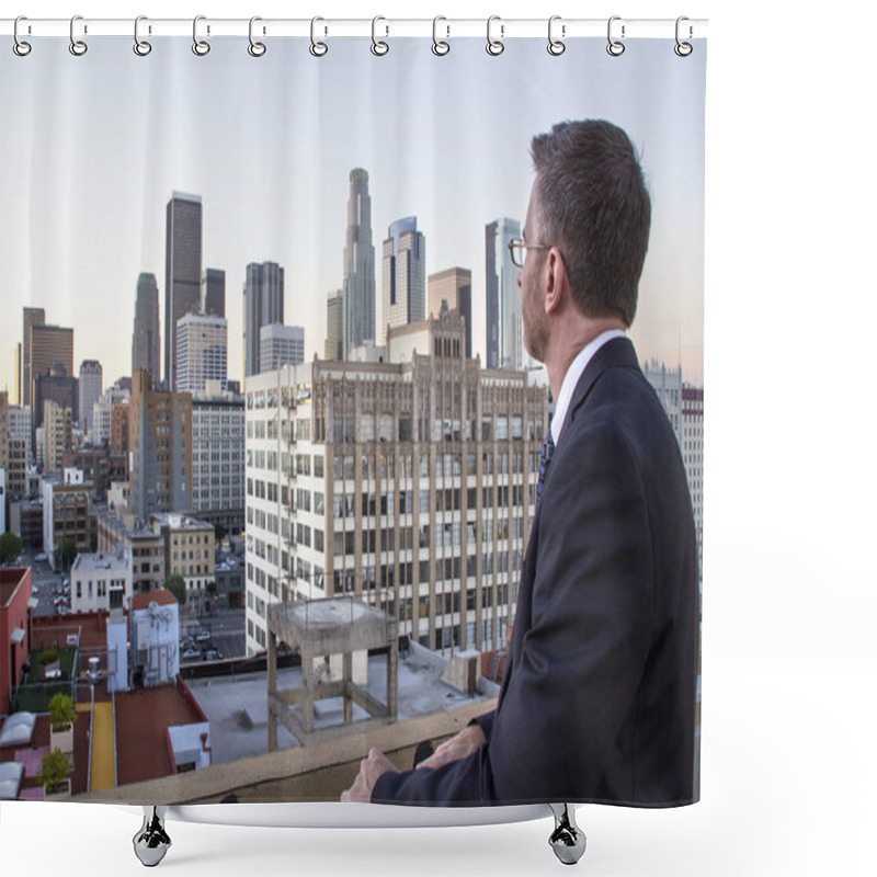 Personality  Businessman Looking At Office Zone Shower Curtains