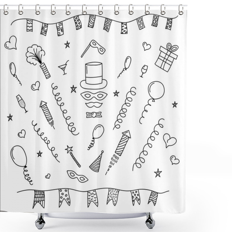 Personality  Carnival Symbols Collection - Carnival Masks, Party Decorations. Shower Curtains