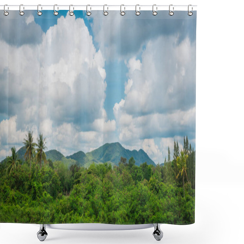 Personality  Clouds In The Blue Sky Shower Curtains