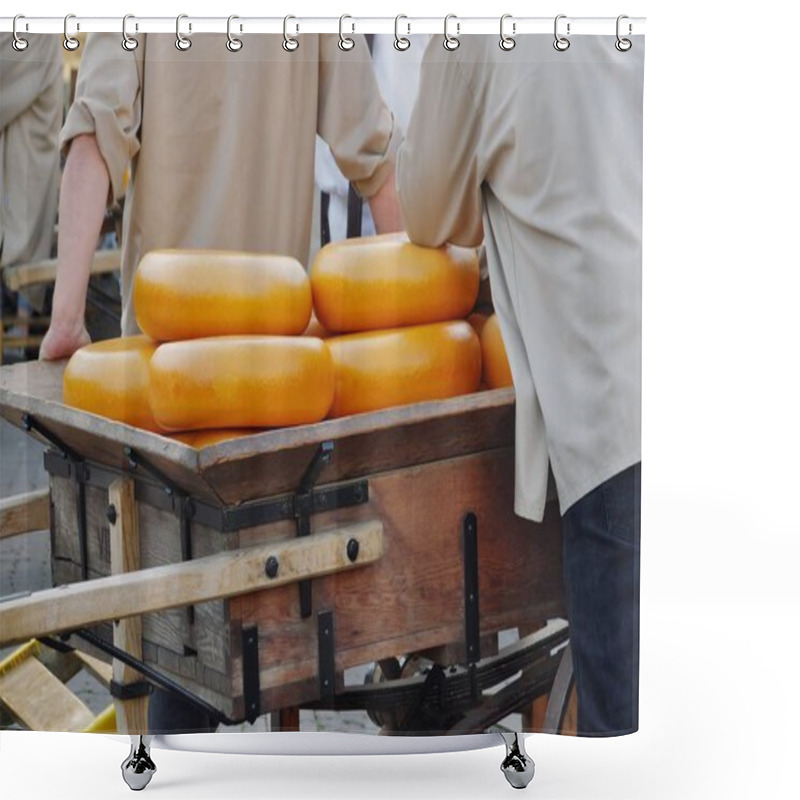 Personality  Cheese Market In Alkmaar,north Holland Shower Curtains