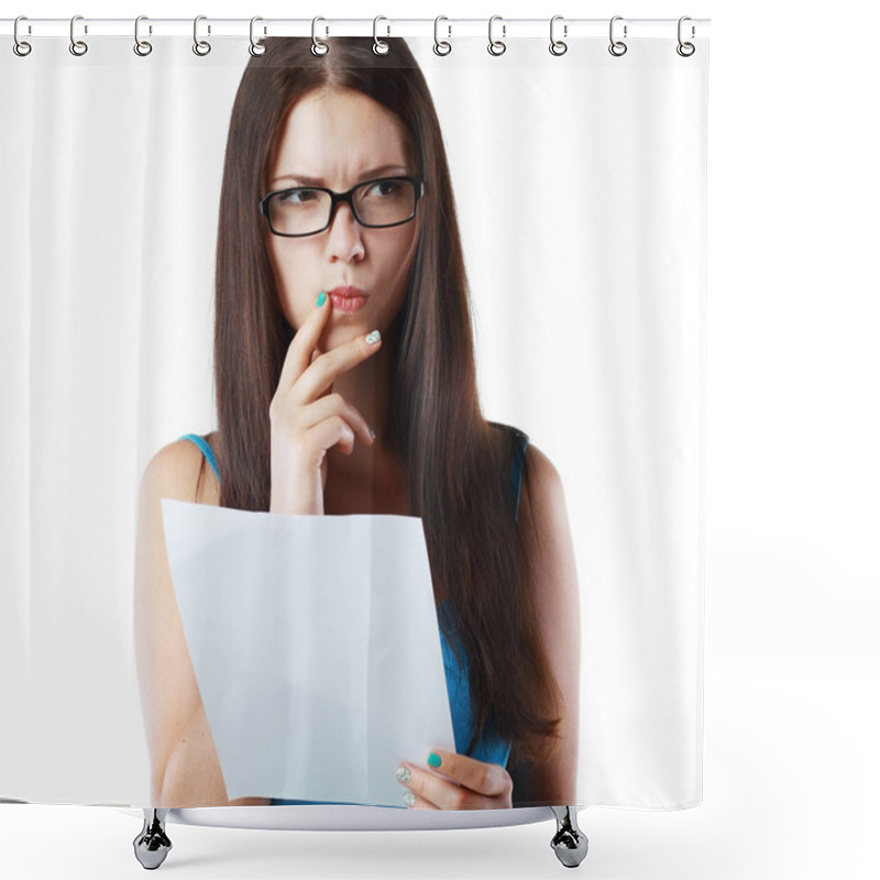 Personality  Woman Reading Document Shower Curtains