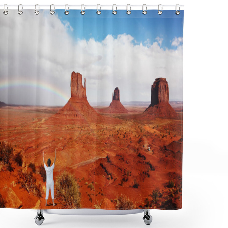 Personality  Red Desert And Rocks Shower Curtains