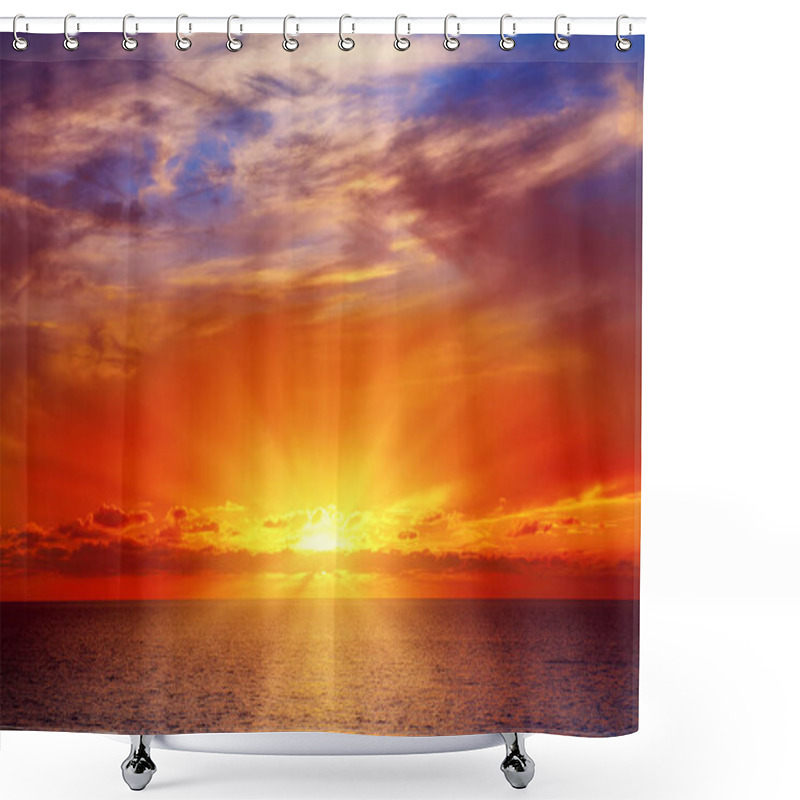 Personality  Sunset At Sea Shower Curtains