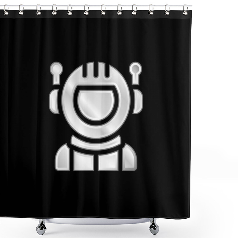 Personality  Astronaut Silver Plated Metallic Icon Shower Curtains