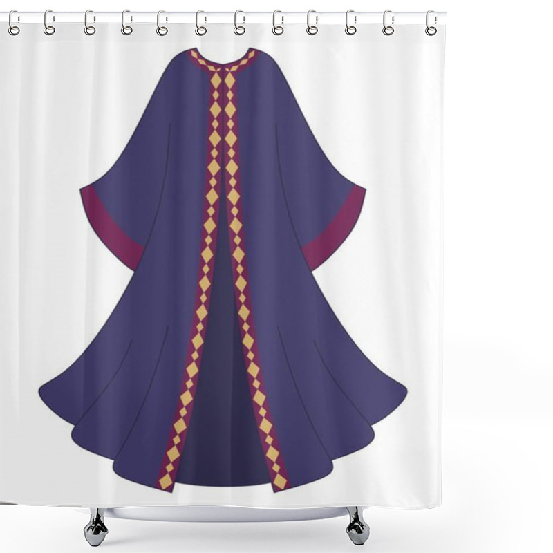 Personality  Purple Abaya With Embroidery, Purple Eastern Long Dress  Shower Curtains