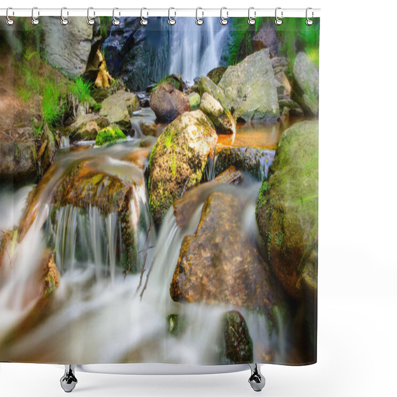 Personality  Waterfall On The Mountains Shower Curtains